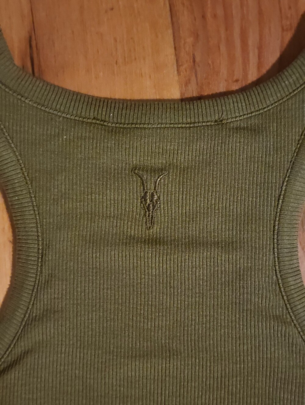 ALL SAINTS Ribbed Racerback Norma Bodysuit, Olive - Picture 4 of 9